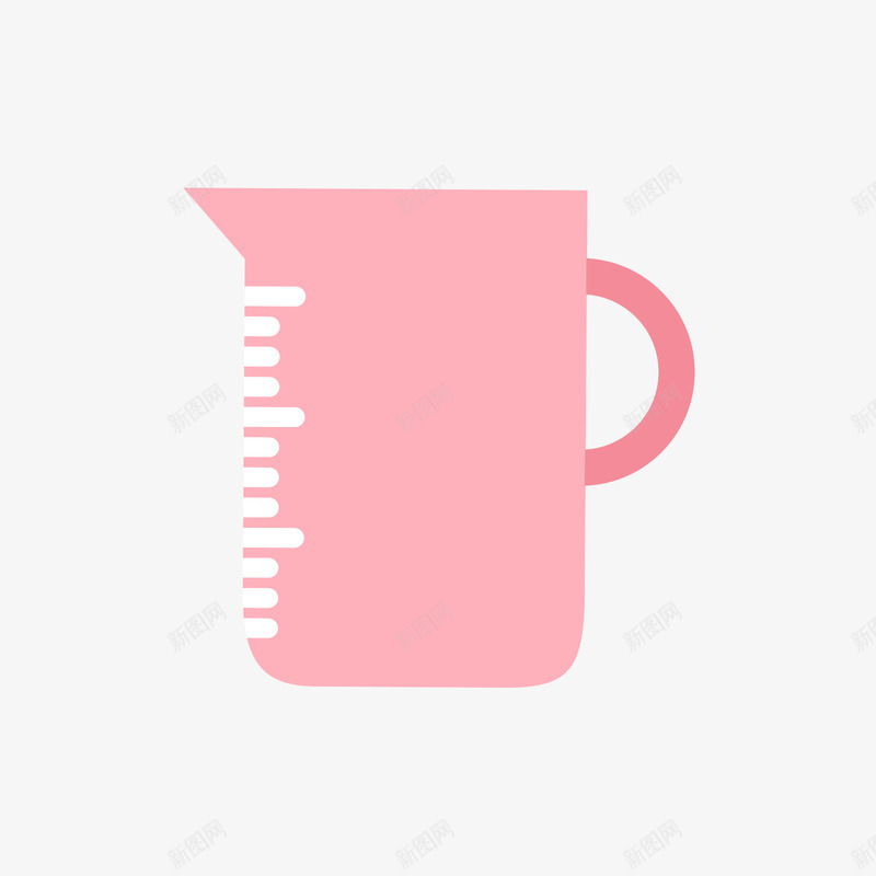 粉色的度量杯png免抠素材_新图网 https://ixintu.com 日用 杯子 白色 白色刻度 粉色