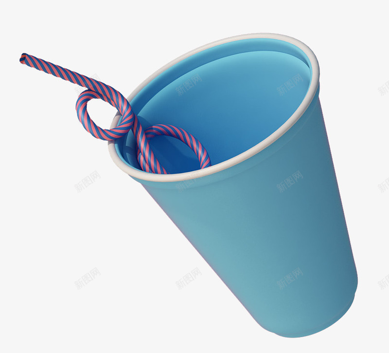 蓝色杯子和吸管png免抠素材_新图网 https://ixintu.com 吸管 空饮料杯 蓝色杯子