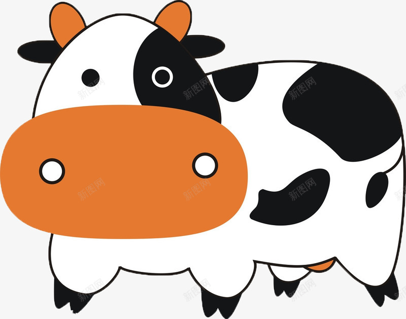 一只奶牛png免抠素材_新图网 https://ixintu.com 动物 卡通 奶牛 装饰