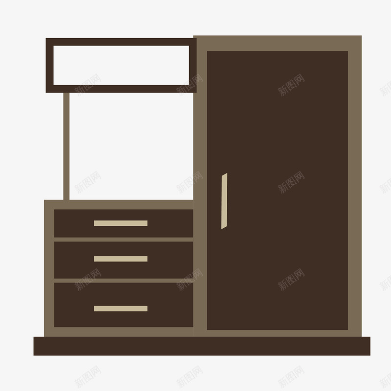 柜子咖啡色png免抠素材_新图网 https://ixintu.com 咖啡色 家具 家装节 电视柜
