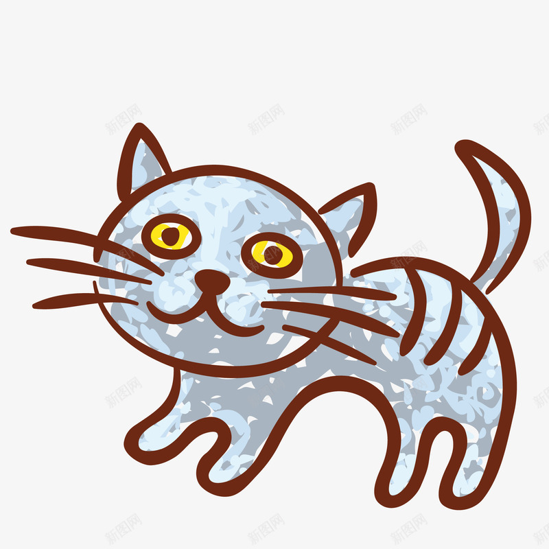 卡通可爱的猫咪动物矢量图ai免抠素材_新图网 https://ixintu.com 动物设计 卡通 可爱 宠物 彩绘 手绘 猫咪 矢量图