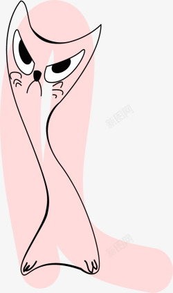 粉色手绘猫咪素材