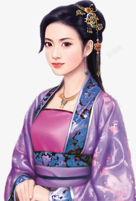 紫色裙子高贵女子png免抠素材_新图网 https://ixintu.com 女子 紫色 裙子 高贵