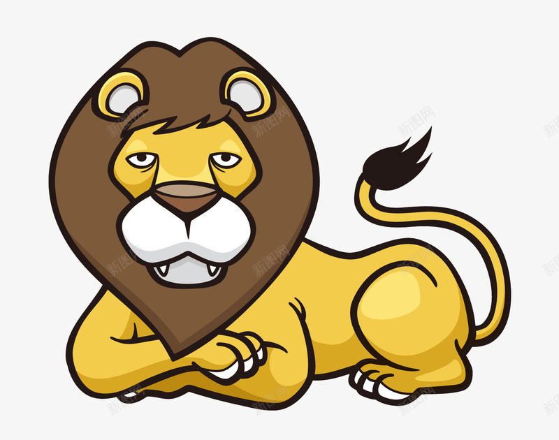 卡通手绘黄色的狮子png免抠素材_新图网 https://ixintu.com 动物 卡通 手绘 残忍 狮子 生物 野生动物 黄色