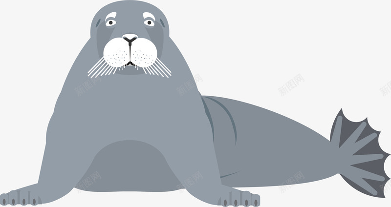 海狮png免抠素材_新图网 https://ixintu.com 动物 卡通 宠物 手绘 水彩 海狮 深蓝色