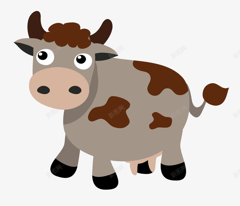 花纹奶牛png免抠素材_新图网 https://ixintu.com 动物 卡通 可爱 奶牛 手绘 牛 花纹奶牛