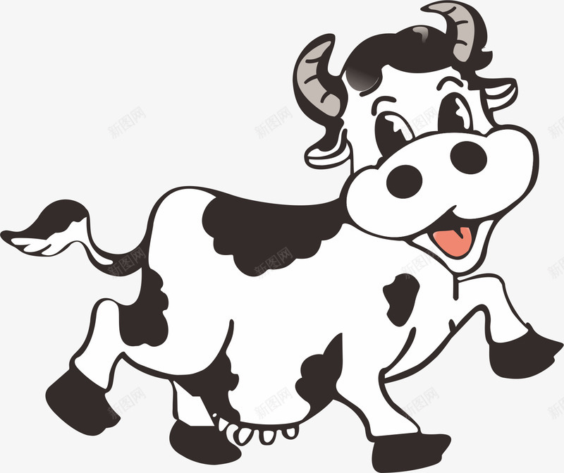 卡通动物奶牛cdr免抠素材_新图网 https://ixintu.com 卡通动物 奶牛