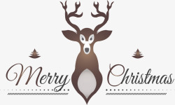 圣诞节棕色可爱麋鹿素材
