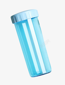 防烫玻璃杯透明蓝色塑料杯高清图片