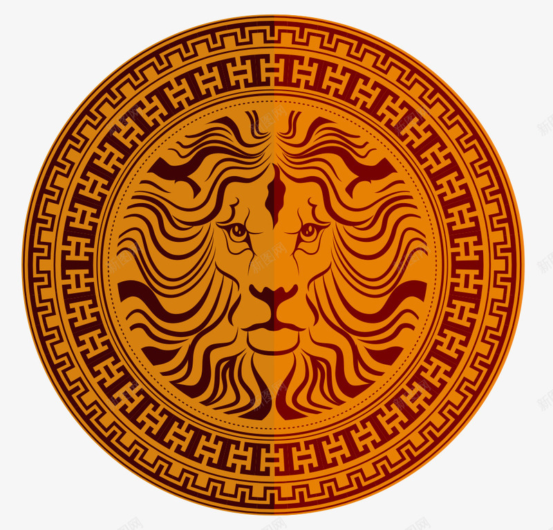 狮子图标png_新图网 https://ixintu.com 土豪金 海报 狮子 矢量素材 艺术