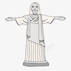 耶稣雕像手绘雕塑高清图片