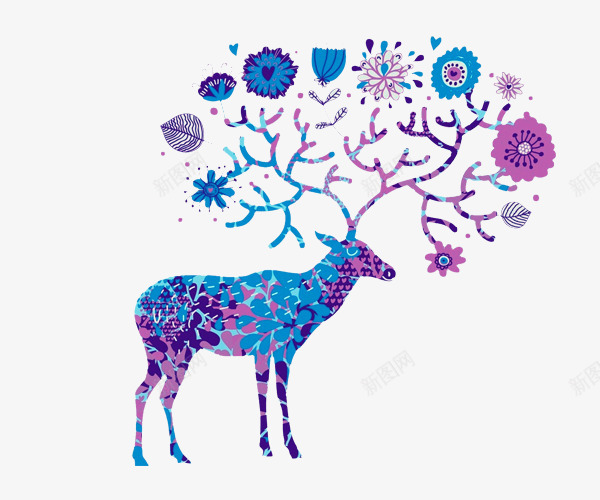 水彩手绘动物麋鹿png免抠素材_新图网 https://ixintu.com 可爱的鹿 手绘麋鹿 水彩手绘动物麋鹿 麋鹿