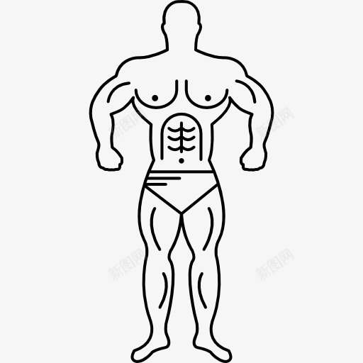超级肌肉男轮廓图标png_新图网 https://ixintu.com 人 健美 健美的轮廓 强壮肌肉男 肌肉 肌肉男