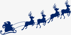 圣诞蓝色麋鹿雪橇素材