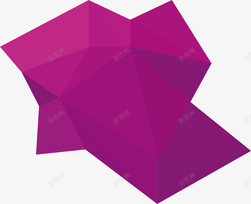 紫色低多边形png免抠素材_新图网 https://ixintu.com 低多边形 几何体 几何结构 矢量png 紫色 紫色几何体