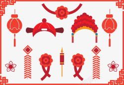 中国传统婚礼素材红蜡烛鞭炮高清图片