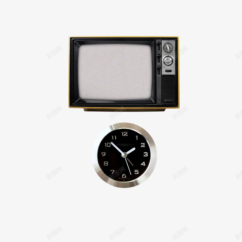 复古电视机和现代表psd免抠素材_新图网 https://ixintu.com 家电 电子 电视机 表