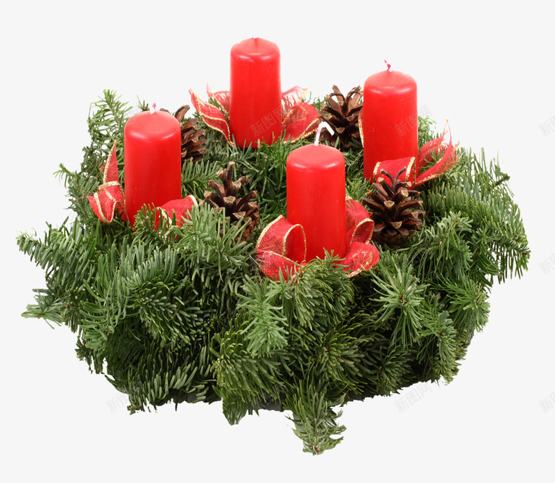 红蜡烛png免抠素材_新图网 https://ixintu.com 圣诞元素 红色 装饰