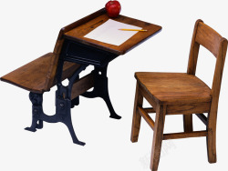 教育课桌椅教育课桌椅木纹复古高清图片