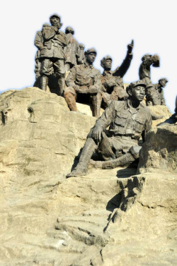 红军石像逼真红军形象雕塑高清图片