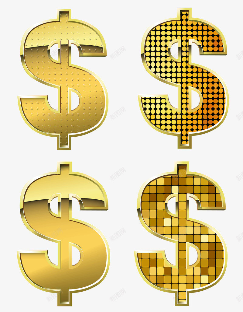 金色复古风格货币符号图标png_新图网 https://ixintu.com 价格 价格符号 符号 金色 高贵