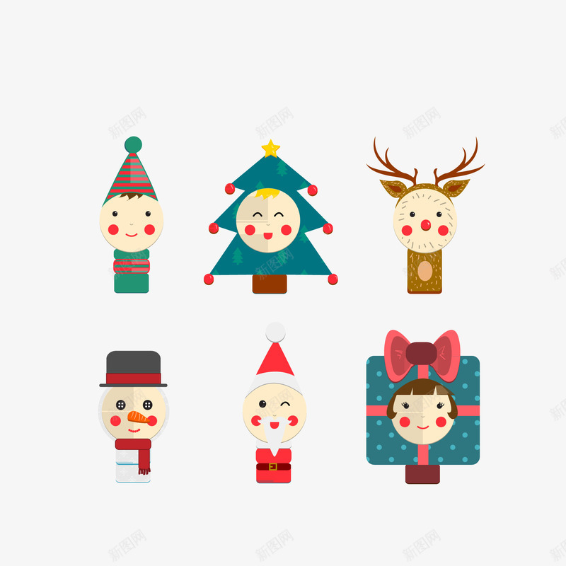 圣诞卡通图案png免抠素材_新图网 https://ixintu.com 圣诞卡通图案 圣诞树 圣诞老人 圣诞麋鹿