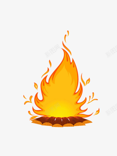 火堆png免抠素材_新图网 https://ixintu.com 卡通 形象 木材烧火 生态