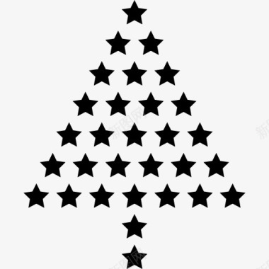 圣诞树由明星图标图标