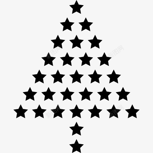 圣诞树由明星图标png_新图网 https://ixintu.com 形状 星 星型 松树 树