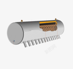 灰色的水箱太阳能水箱结构手绘图高清图片