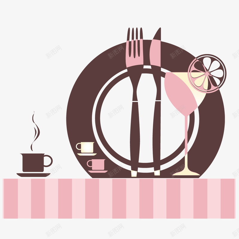 创意餐饮用具矢量图ai免抠素材_新图网 https://ixintu.com 创意 咖啡 餐具 矢量图