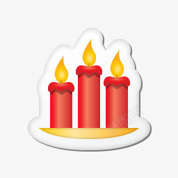 圣诞贴纸蜡烛图标png_新图网 https://ixintu.com candles christmas sticker xmas 圣诞节 蜡烛 贴纸