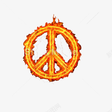 和平标志在燃烧的火焰图标图标