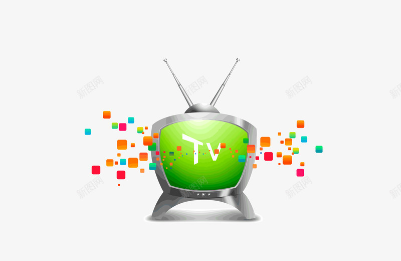 tv电视绿色卡通装饰png免抠素材_新图网 https://ixintu.com tv 卡通 电视 绿色 装饰