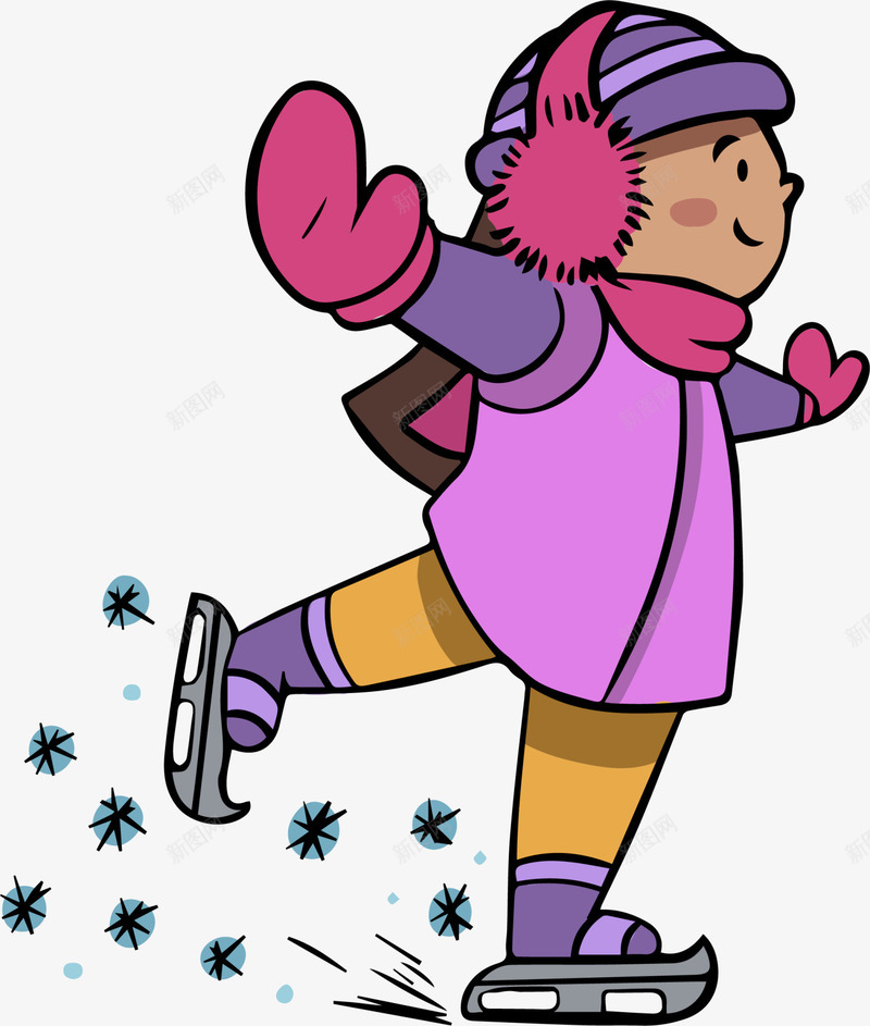 冬季滑冰的小女孩png免抠素材_新图网 https://ixintu.com 冬季小女孩 冬季服饰 冬季滑冰 冬季运动 开心 滑冰运动