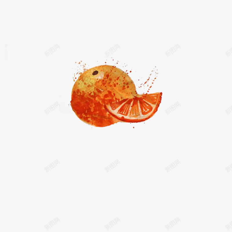 手绘多汁橘子png免抠素材_新图网 https://ixintu.com 小清新 手绘水果 日系 橘子 水彩 装饰素材