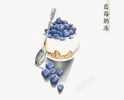 水彩蓝莓素材
