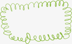 绿色手绘螺旋边框矢量图素材