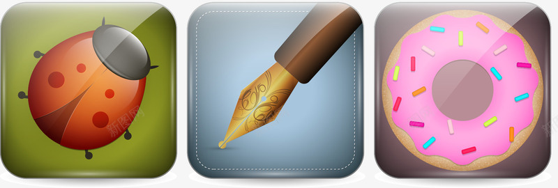 UI套件png免抠素材_新图网 https://ixintu.com UI套件 免费矢量下载 甜甜圈 钢笔