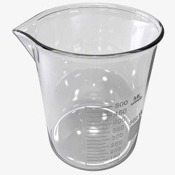 灰色透明玻璃实验杯透明玻璃实验器材实验杯高清图片