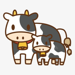 卡通可爱奶牛素材