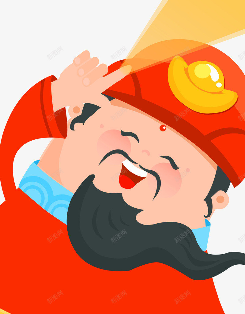 红色卡通财神装饰图案png免抠素材_新图网 https://ixintu.com 免抠PNG 卡通 红色 装饰图案 财神