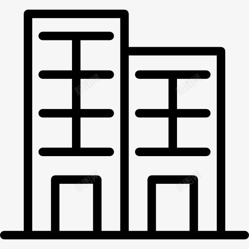 办公楼图标png_新图网 https://ixintu.com 办公室 工作 建筑 结构