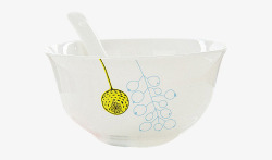 白色碗和碗里的勺子素材