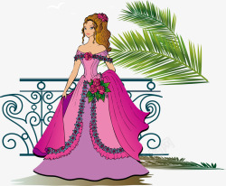 穿地中海服饰的公主时尚人物插画矢量图素材