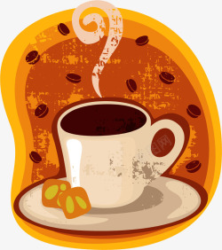 咖啡豆装饰画2彩绘咖啡图案矢量图高清图片