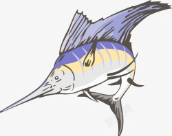 鱼形象设计卡通的尖嘴鱼高清图片