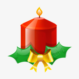 圣诞红蜡烛图标图标