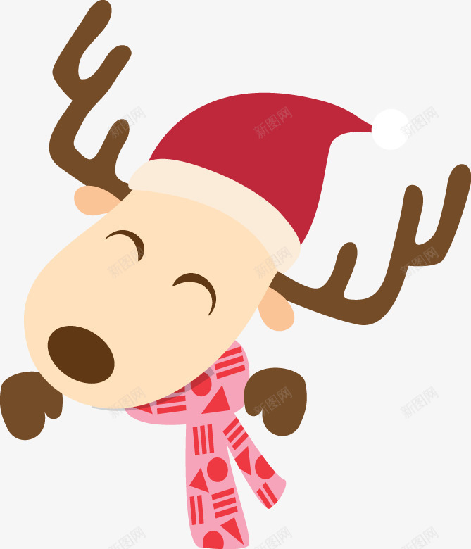 手绘圣诞麋鹿装饰图案png免抠素材_新图网 https://ixintu.com 图案 圣诞 手绘 装饰 麋鹿