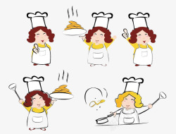 卡通高帽欢乐厨师高清图片